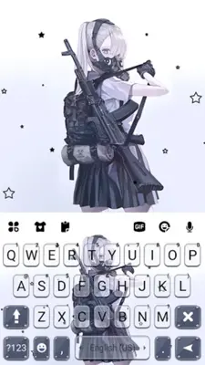 Armed Mask Girl Keyboard Backg android App screenshot 0