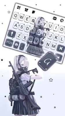 Armed Mask Girl Keyboard Backg android App screenshot 3