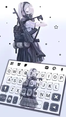 Armed Mask Girl Keyboard Backg android App screenshot 4